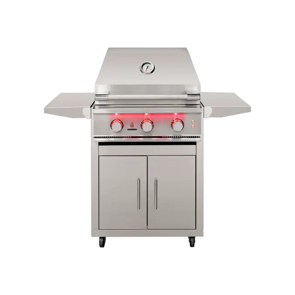 TrueFlame 25 Inch 3 Burner Gas Grill with Cart
