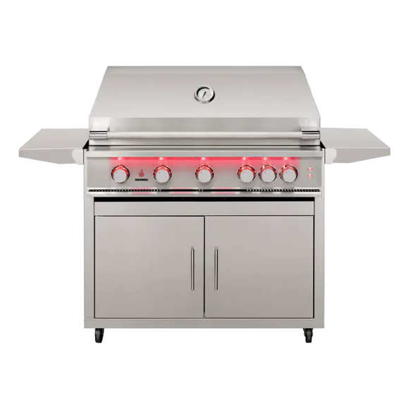 TrueFlame 40 Inch 5 Burner Gas Grill with Cart