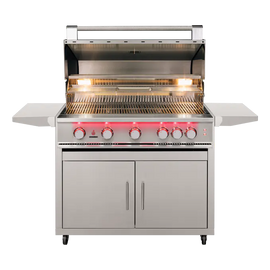 TrueFlame 40 Inch 5 Burner Gas Grill with Cart