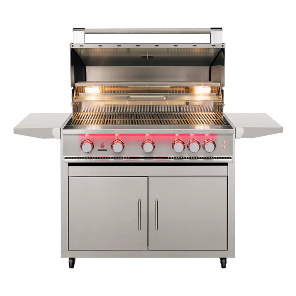 TrueFlame 40 Inch 5 Burner Gas Grill with Cart