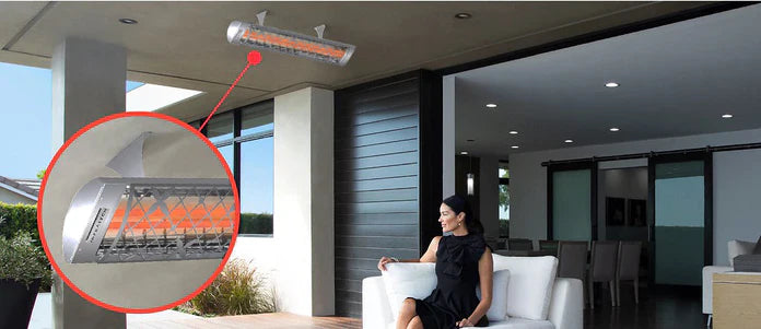 Infratech Traditional Motif Collection 39-Inch 5000W Dual Element Electric Infrated Patio Heater - 480V - Stainless Steel