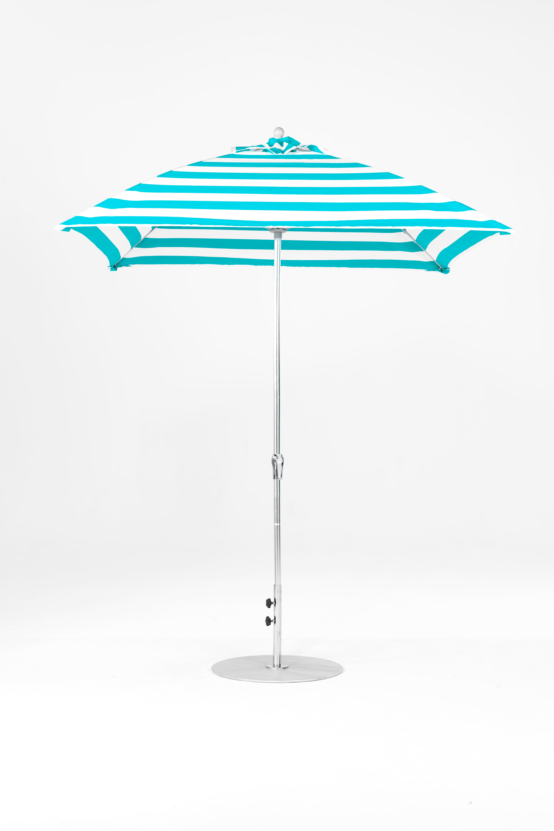 464FMC-SQ-011 Turquoise Stripe-Brushed Silver