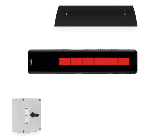 SunStar SGL Series 48" Two-Stage Propane Gas Infrared Patio Heater with Fixed Mounting Kit