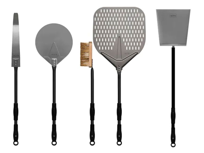 Alfa 48-Inch 5-Piece Wood-Fired Pizza Oven Large Peel Kit