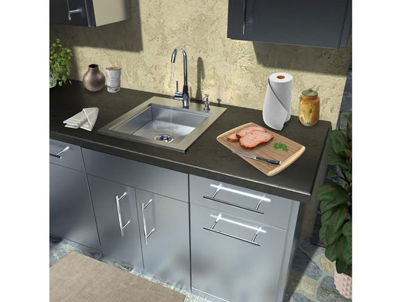 Sunstone Outdoor 20-Inch ADA Single Sink – Stainless Steel with Faucet & Cover