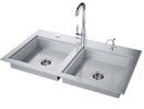 Sunstone Outdoor 37-Inch ADA Double Sink – Stainless Steel with Covers & Faucet