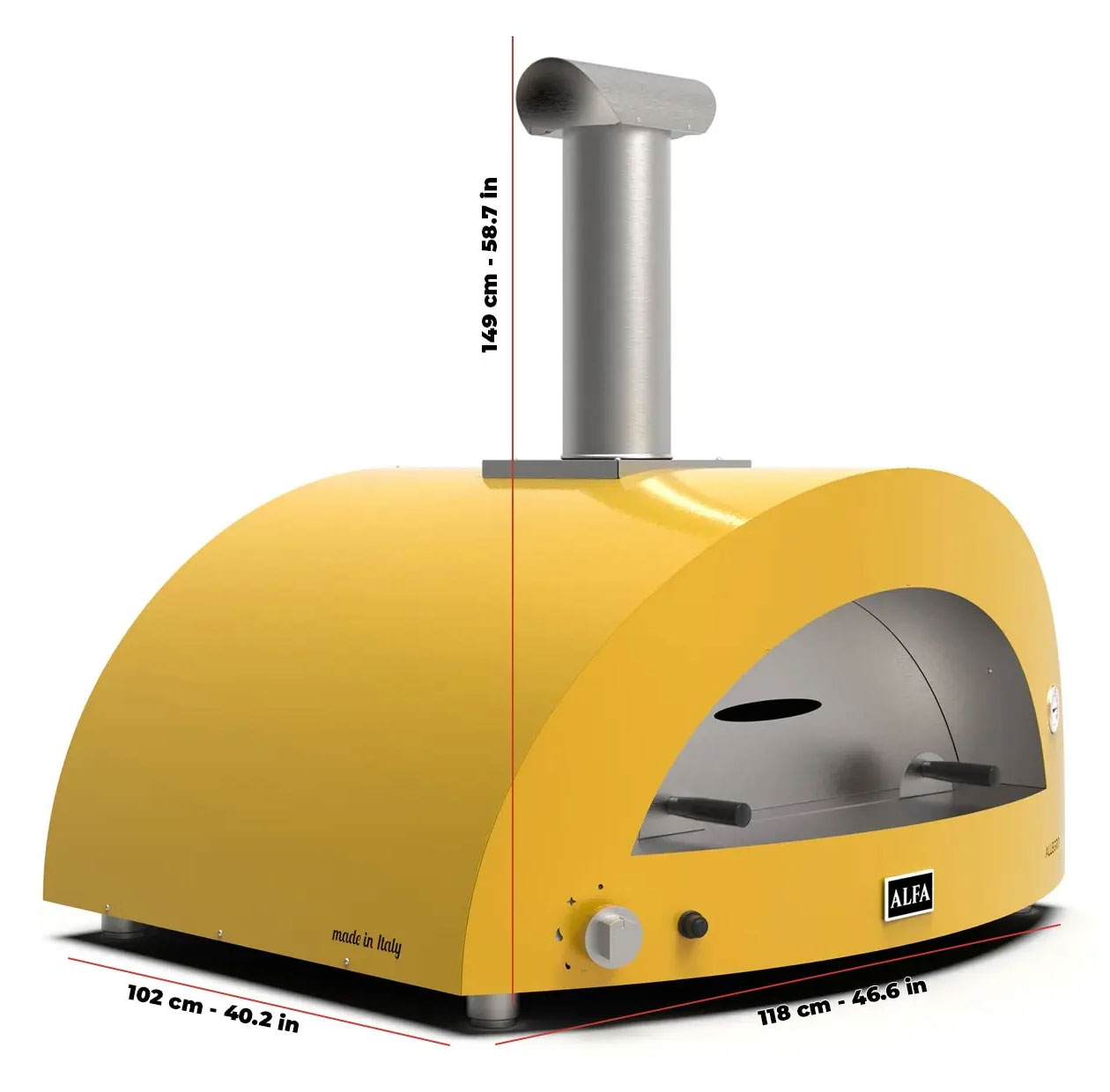 Alfa Moderno 5 Pizze Gas-Fired Pizza Oven In Fire Yellow