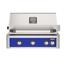 American Outdoor Grill 30 inch L-Series built-in gas grill in blue with rear infrared burner and rotisserie kit