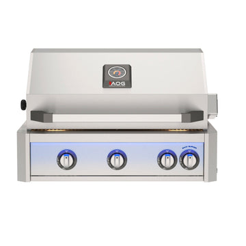 American Outdoor Grill 30 inch L-Series built-in gas grill in stainless steel with rear infrared burner and rotisserie kit