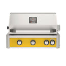 American Outdoor Grill 30 inch L-Series built-in gas grill in yellow with rear infrared burner and rotisserie kit
