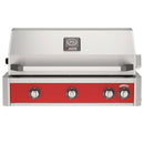 American Outdoor Grill 36 inch L-Series built-in gas grill in red with rear infrared burner and rotisserie kit
