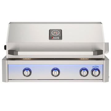 American Outdoor Grill 36 inch L-Series built-in gas grill in stainless steel with rear infrared burner and rotisserie kit