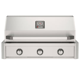 American Outdoor Grill 36-Inch T-Series Built-In Stainless Steel Gas Grill, 3-Burner Built-In Grill with Analog Thermometer, Front View