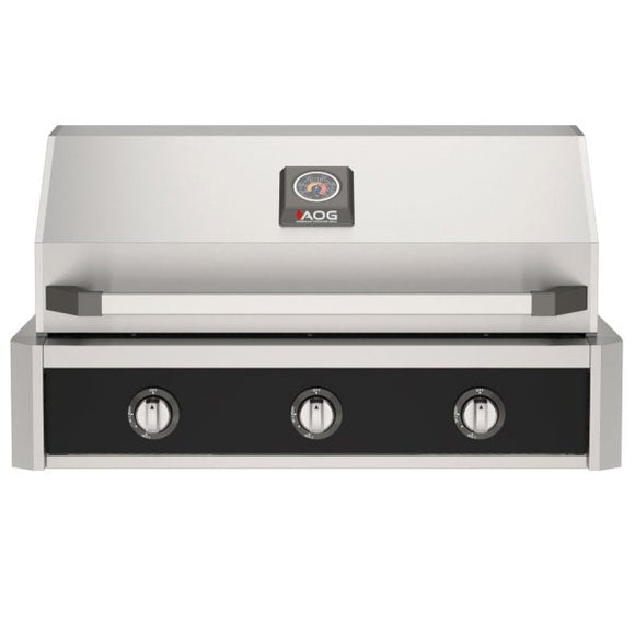 American Outdoor Grill 36-Inch T-Series Built-In Gas Grill with Black Accent Panel, Premium 3-Burner Stainless Steel Outdoor Grill