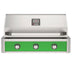American Outdoor Grill 36-Inch T-Series Built-In Gas Grill with Green Accent Panel, Stainless Steel 3-Burner Outdoor Kitchen Grill
