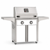 American Outdoor Grill 24-inch T-Series freestanding gas grill with lid closed, white finish, front view on white background
