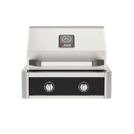  American Outdoor Grill 24-Inch T-Series Built-In Gas Grill with Black Accent Panel, Premium 2-Burner Built-In Outdoor Grill