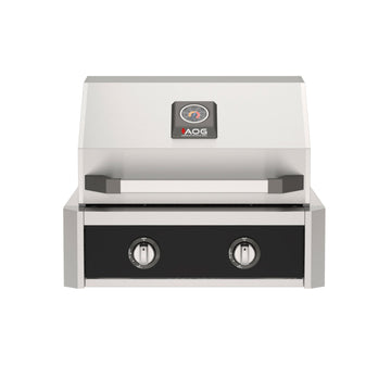  American Outdoor Grill 24-Inch T-Series Built-In Gas Grill with Black Accent Panel, Premium 2-Burner Built-In Outdoor Grill
