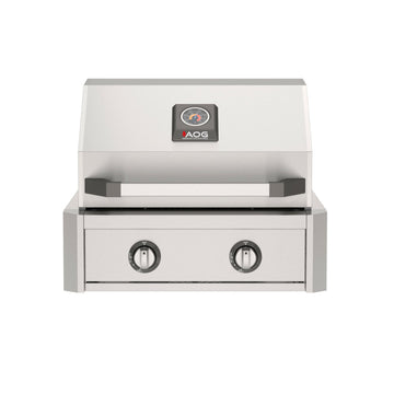 American Outdoor Grill 24-Inch T-Series Built-In Stainless Steel Gas Grill, 2-Burner Built-In Grill with Analog Thermometer, Front View