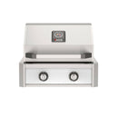 American Outdoor Grill 24-Inch T-Series Built-In Gas Grill in Stainless Steel with White Accent Panel, Front View