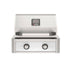 American Outdoor Grill 24-Inch T-Series Built-In Gas Grill in Stainless Steel with White Accent Panel, Front View