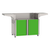 American Outdoor 36 Inch Portable Cart Base in green designed to complement outdoor landscapes and grilling spaces.