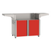 American Outdoor 36 Inch Portable Cart Base in red with a bold, eye-catching finish for outdoor cooking setups.