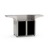 American Outdoor Grill 30-inch portable cart base with black cabinet door panels, stainless steel frame, fold-down side shelves, 4-wheel casters

