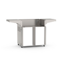 American Outdoor Grill 30-inch portable cart base in white  finish with closed cabinet doors, fold-down side shelves, and 4-wheel casters

