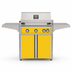 American Outdoor Grill 30-inch L-Series freestanding gas grill with lid closed, yellow finish, front view on white background
