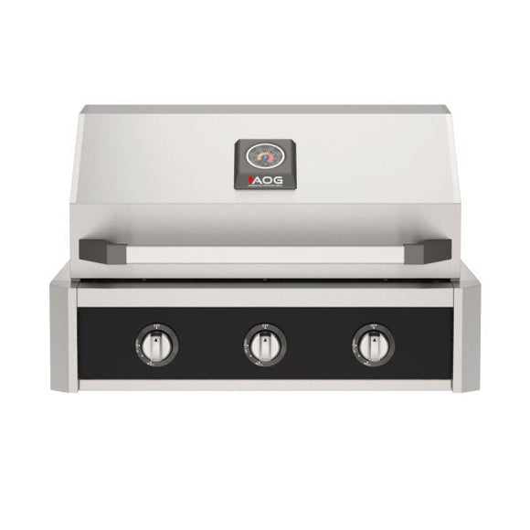 American Outdoor Grill 30-Inch T-Series Built-In Gas Grill with Black Accent Panel, Premium Built-In Outdoor Grill