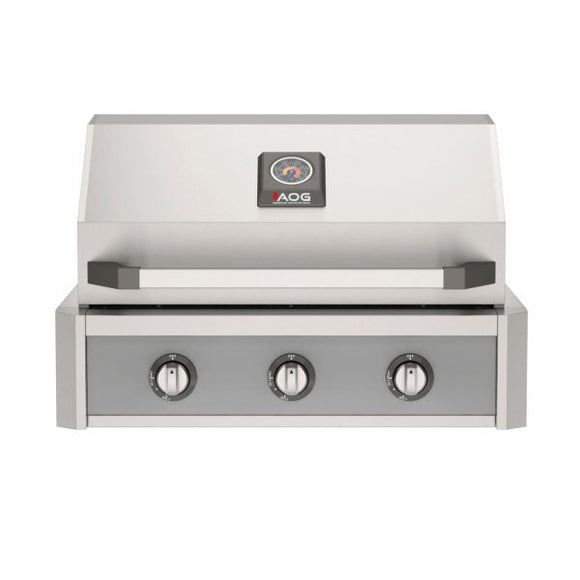 American Outdoor Grill 30-Inch T-Series Built-In Gas Grill with Gray Accent Panel, Premium Outdoor Kitchen Grill