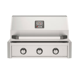 American Outdoor Grill 30-Inch T-Series Built-In Stainless Steel Gas Grill, 3-Burner Built-In Grill with Analog Thermometer, Front View