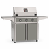 American Outdoor Grill 30-inch T-Series freestanding gas grill with lid closed, grey finish, front view on white background
