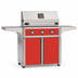 American Outdoor Grill 30-inch T-Series freestanding gas grill with lid closed, red finish, front view on white background
