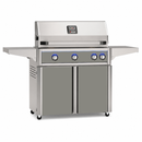 American Outdoor Grill 36-inch L-Series freestanding gas grill with lid closed, grey finish, front view on white background
