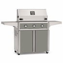 American Outdoor Grill 36-inch T-Series freestanding gas grill with lid closed, grey finish, front view on white background
