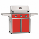 American Outdoor Grill 36-inch T-Series freestanding gas grill with lid closed, red finish, front view on white background
