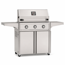 American Outdoor Grill 36-inch T-Series freestanding gas grill with lid closed, stainless steel finish, front view on white background
