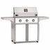 American Outdoor Grill 36-inch T-Series freestanding gas grill with lid closed, white finish, front view on white background
