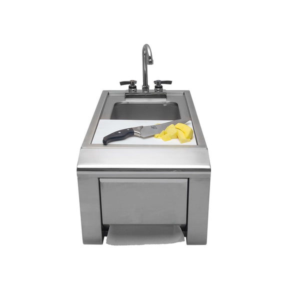 Alfresco 14 Inch Prep and Hand Wash Sink with Towel Dispenser
