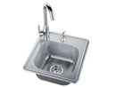 Sunstone Outdoor-Rated Stainless Steel 17 x 16-Inch Drop-In Sink with Faucet