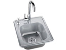 Sunstone Outdoor-Rated Stainless Steel 17 x 16-Inch Drop-In Sink with Faucet