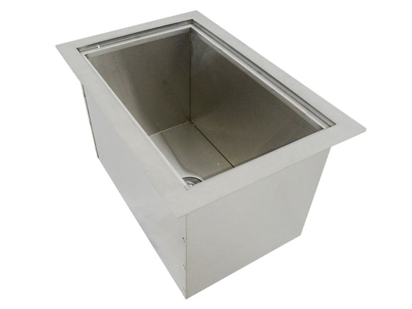 Sunstone Stainless Steel 14 x 12-Inch Single Basin Insulated Wall Ice Chest with Cover