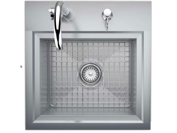 Sunstone Premium Outdoor-Rated 21 x 20-Inch Stainless Steel Drop-In Sink with Faucet & Cutting Board