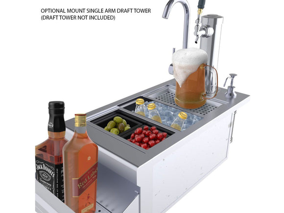 Sunstone Ruby 14-Inch Bar Sink & Cocktail Center with Insulated Ice Chest Station