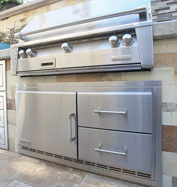 Alfresco 56-Inch Built in Cart Under Grill Refrigerator
