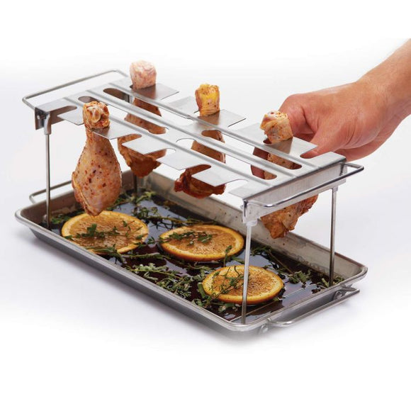 Broil King Roaster - Wing Rack With Pan Stainless Steel