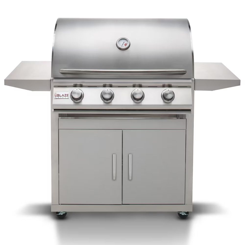 Blaze 32 Inch Freestanding 4-Burner Grill With Rear Burner