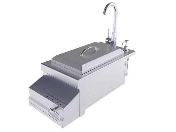 Sunstone Ruby 14-Inch Bar Sink & Cocktail Center with Insulated Ice Chest Station